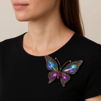 Brož spínací špendlík MOTÝL MODRÝ