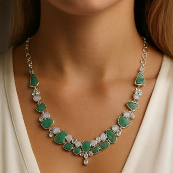 Stříbrný náhrdelník tyrkys Théra