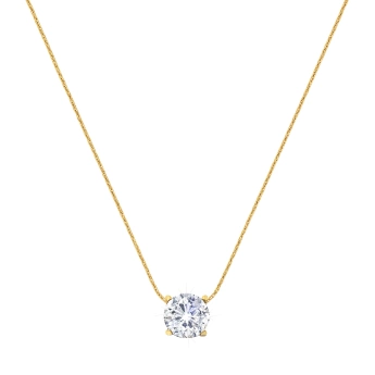 Ocelový zlacený náhrdelník se zirkonem Nicos