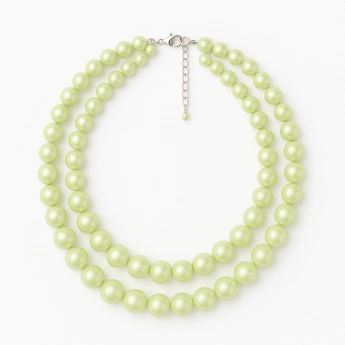 Bižuterní náhrdelník dvouřadý pistáciový Kenty