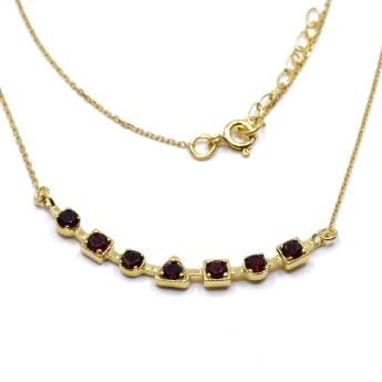 Stříbrný náhrdelník s českými granáty Fynera