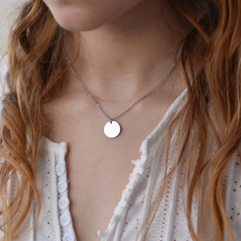 Ocelový náhrdelník s kulatým medailonkem Relic