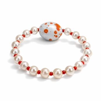 Retro náramek v bílo - oranžové barvě Louw