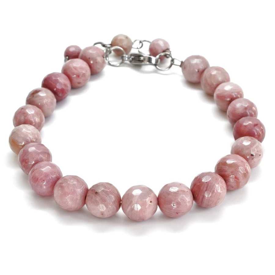 Ocelový náramek s rodochrozitem Rozina