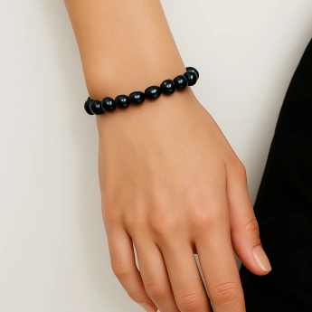 Náramek z černých říčních perel – Elegantní Black Pearl