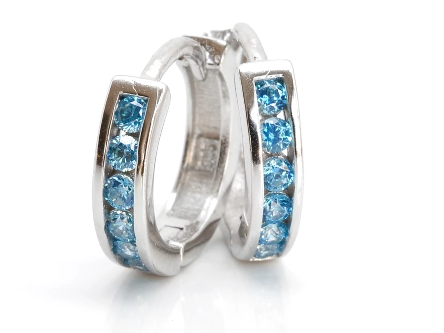 Kruhové náušnice se zirkony Precious 13 mm