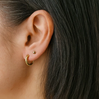 Stříbrné náušnice kroužky zlacené Halo 12 mm