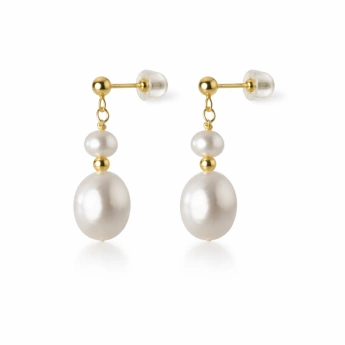 Stříbrné náušnice s perlou Berenika