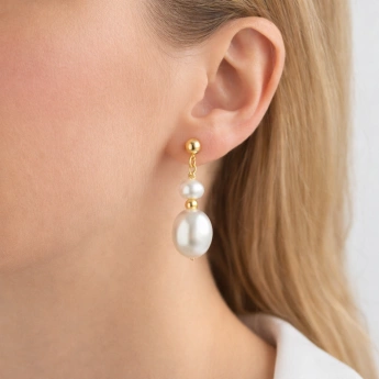 Stříbrné náušnice s perlou Berenika