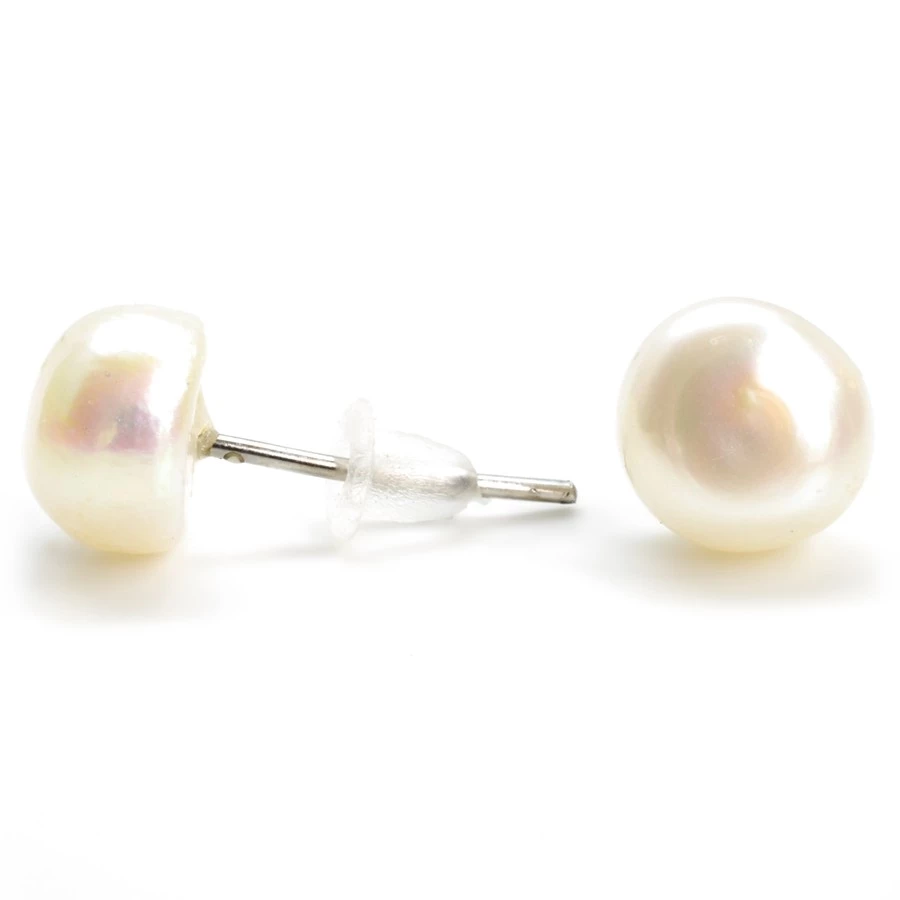 Náušnice říční perly Bílá