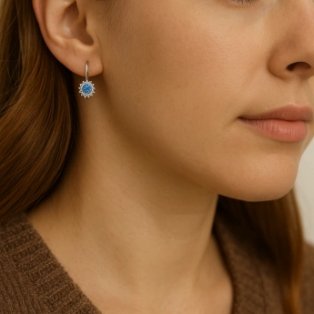 Stříbrné náušnice modré Zorie