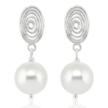 Náušnice s pravou říční perlou Rozary