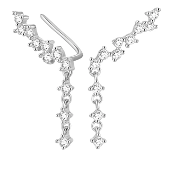 Stříbrné náušnice se zirkony Imadus