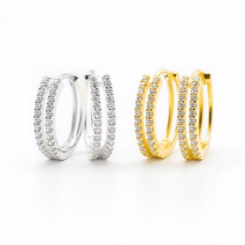 Kruhové náušnice se zirkony Aiva