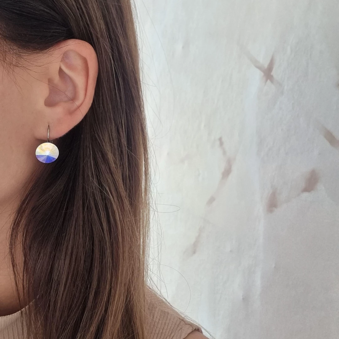 Náušnice Swarovski rivoli Bowl12 mm