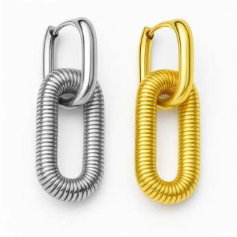 Ocelové náušnice 2v1 Linny