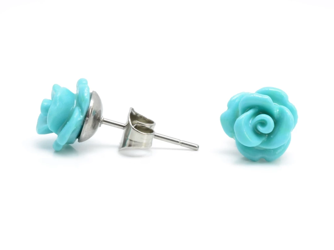 Náušnice z chirurgické oceli růže