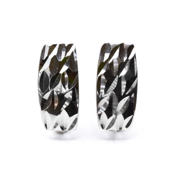 Stříbrné náušnice s motivem obdélníku Avelynn