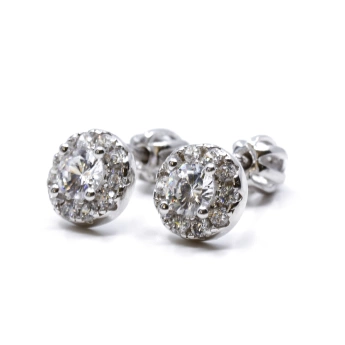 Stříbrné náušnice kuličky se zirkony Bayan