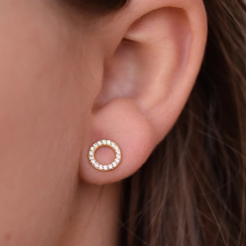 Stříbrné zlacené náušnice Amanda