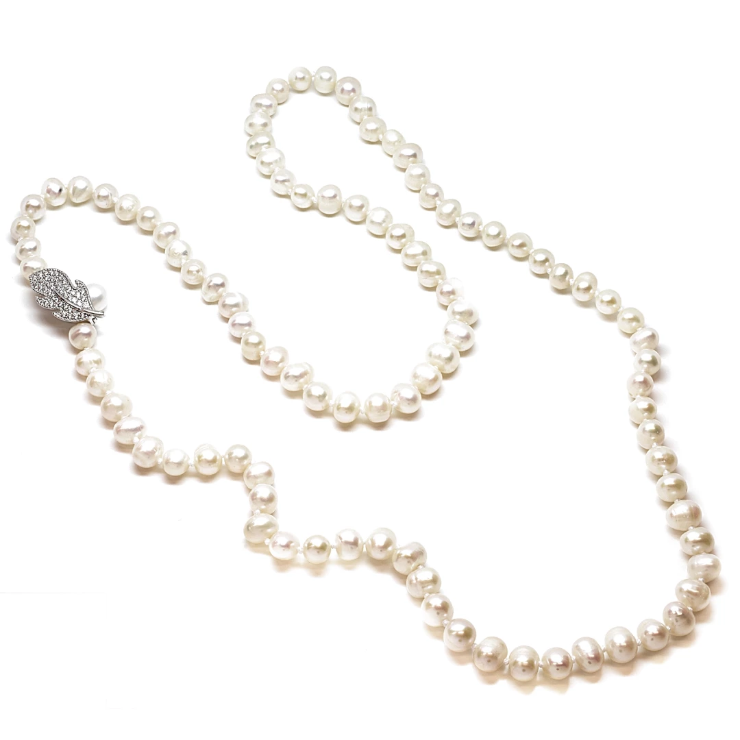 Náhrdelník říční perly bílé s přívěskem