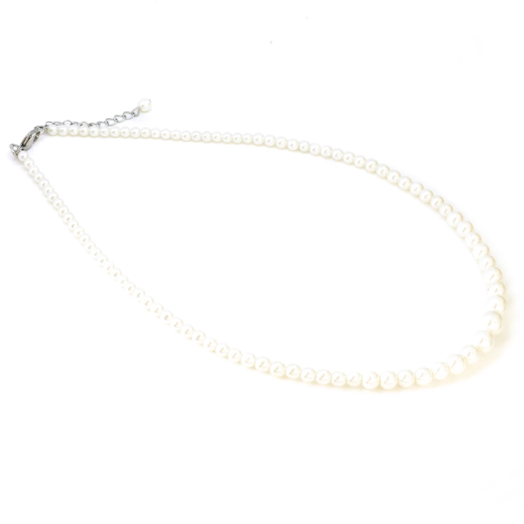 Perličkový náhrdelník bílý