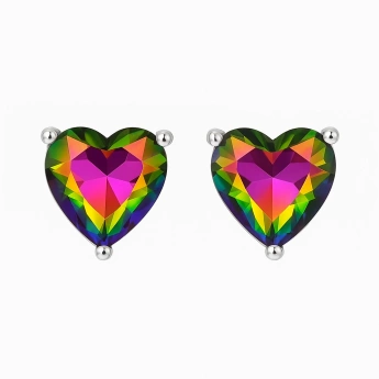 Ocelová souprava srdce Swarovski Crystal Multicolor Miranda