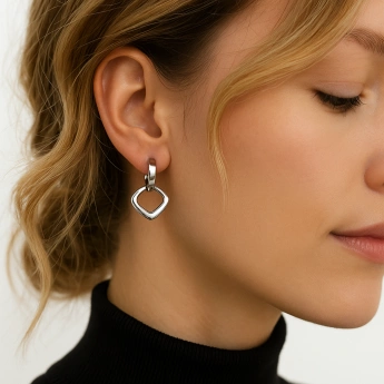 Ocelové náušnice – elegantní geometrický design