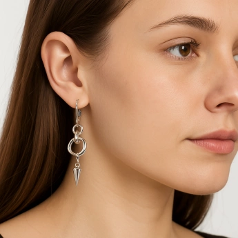 Ocelové náušnice propletené kruhy Delouise