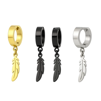 Ocelové náušnice pírko Tearfall