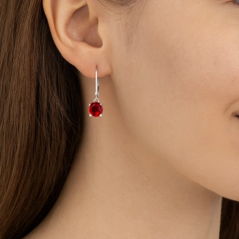 Náušnice Swarovski Rivoli Červená