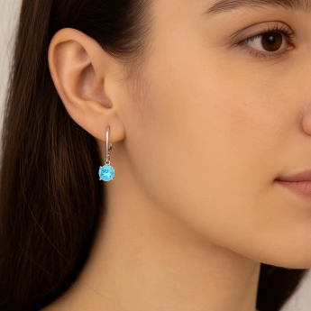 Náušnice Swarovski Rivoli Tyrkysová