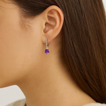 Náušnice Swarovski Rivoli Fialová