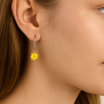 Náušnice Swarovski Rivoli Žlutá