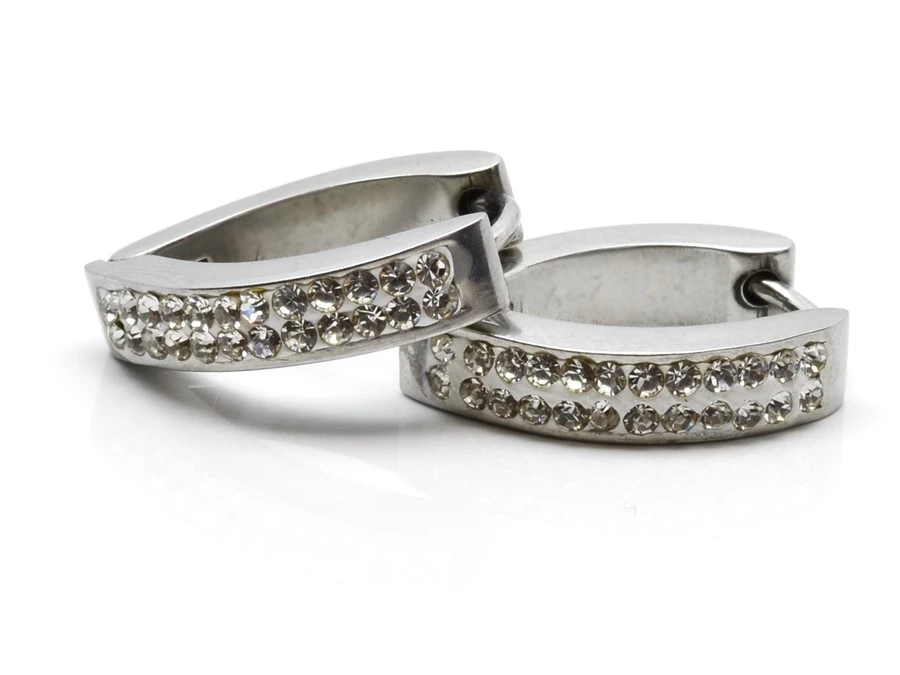 Ocelové oválné náušnice