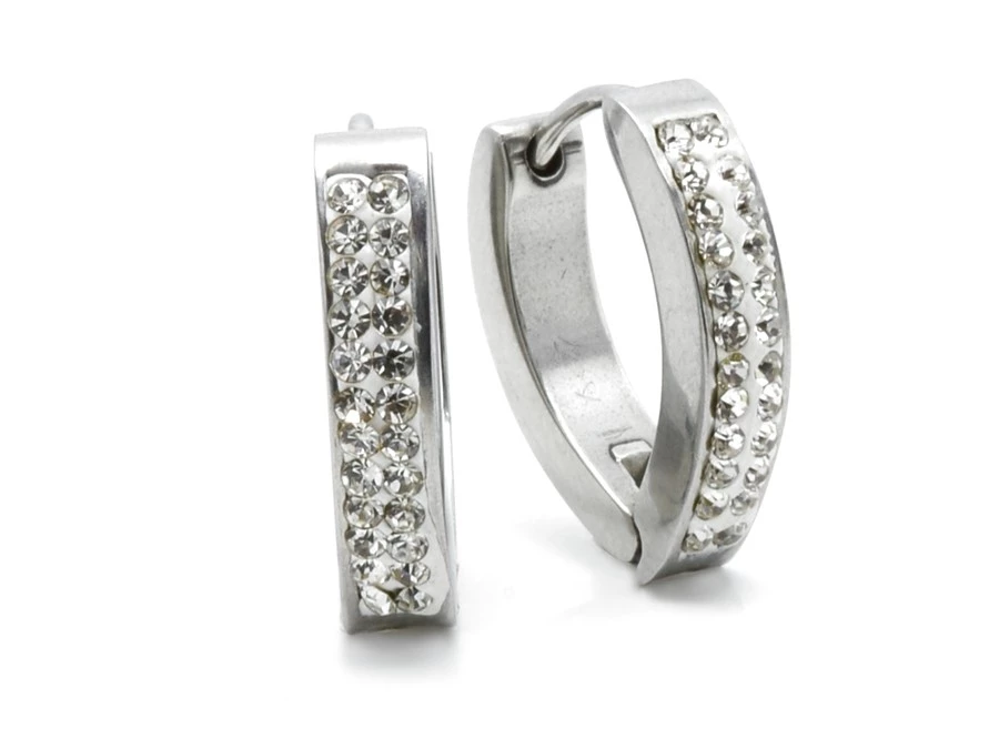 Ocelové oválné náušnice