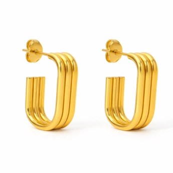 Ocelové zlacené náušnice Nuli