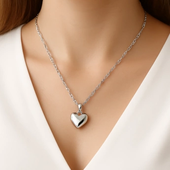 Náhrdelník z oceli srdce Hermiona