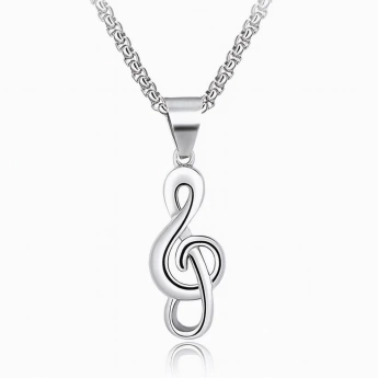 Ocelový náhrdelník Houslový klíč – řetízek 60 cm zdarma
