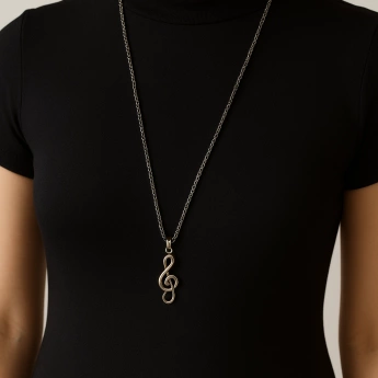Ocelový náhrdelník Houslový klíč – řetízek 60 cm zdarma