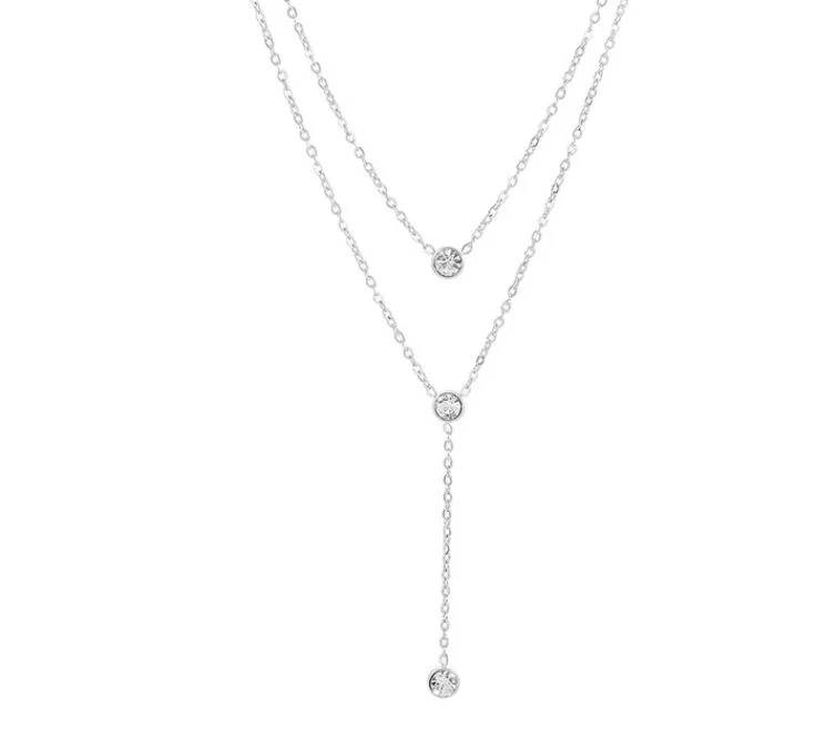 Ocelový náhrdelník Swarovski Crystal