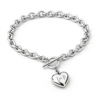 Ocelový náramek se srdíčkem na gravírování Tifany