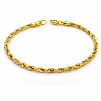 Pozlacený ocelový náramek Rope – luxusní kroucený vzor