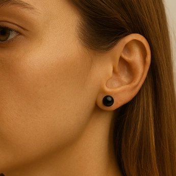 Stříbrné náušnice s onyxem 273