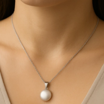 Stříbrný přívěsek plochá perla Anitta