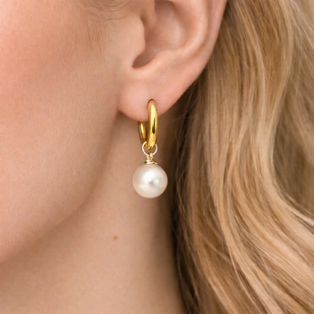 Ocelové perlové náušnice s klapkou