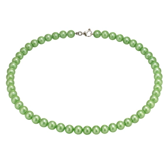 Perleťové světle zelené korále Lejla