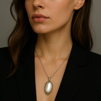 Stříbrný přívěsek s přírodní perlou White Harmony