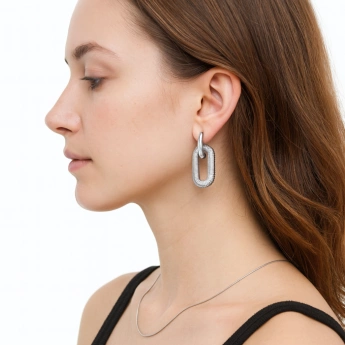 Ocelové náušnice 2v1 Linny