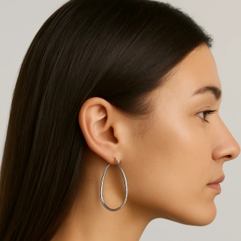 Oválné náušnice z chirurgické oceli Boss